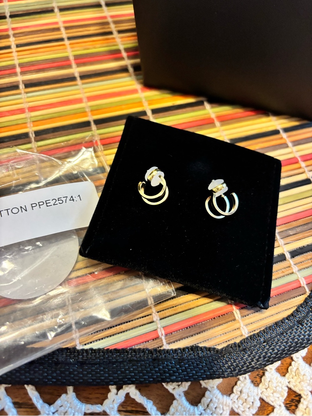 Plunder Gold Double-Loop Stud Earrings